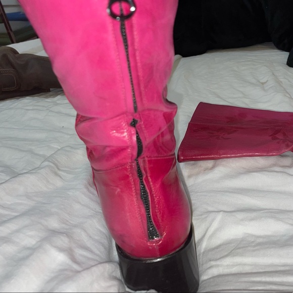 Rocco P italian leather hot pink fuschia western boots with dyed detail - Picture 8 of 8